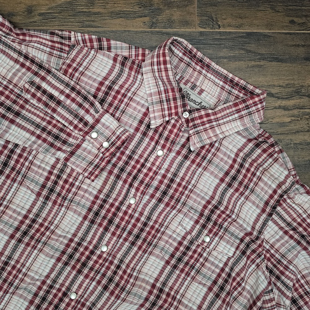 Wrangler Womens XL‎ Red Plaid Pearl Snap Button Shirt Western Rodeo Long Sleeve